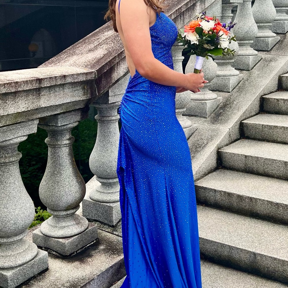 Blueish-purple iridescent Cherry Hill prom dress SIZE-0
